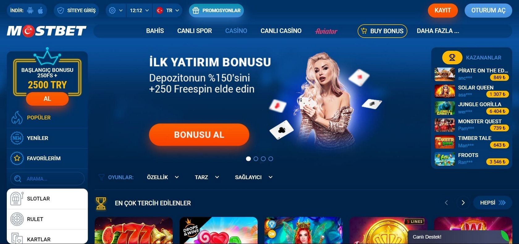 MostBet Online casino review